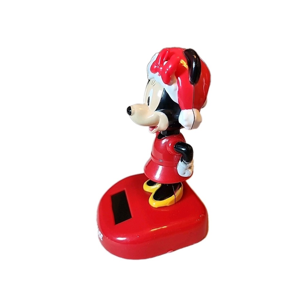 Vintage Style Disney Minnie Mouse in Santa Hat Bobble Head‎ Dancer Solar Powered - Picture 2 of 6